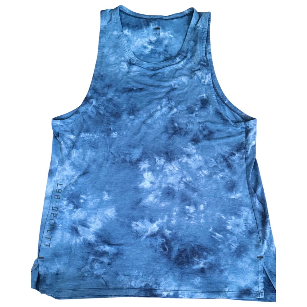 Lululemon Men Always Agile Tank Top Large Blue Tie Dye Better Everyday LTT
